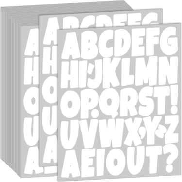 Imagem de Bemeol 1368 peças de letras de quadro de avisos 5 cm letras do alfabeto adesivos autoadesivos letras para quadro de cartaz de avisos sala de aula caixa de correio porta decoração de casa (branco)