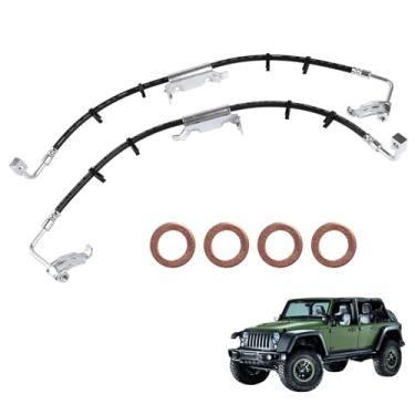 Imagem de Mangueiras de óleo hidráulico de freio dianteiro e lado do passageiro para Jeep Wrangler 2011-2017 V6 3.6L 3.8L Jeep Wrangler JK 2018 V6 3.6L H621749 H621750 68171943AC 5154168AB 5154168AA