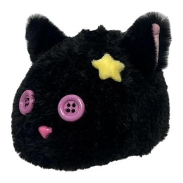 Imagem de Zxpjkyu Capa de Capacete de Esqui de Pelúcia com Orelhas de Gato, Capa de Capacete de Snowboard, Chapéu de Esportes de Inverno, Decoração de Capacete para Cri, Preto
