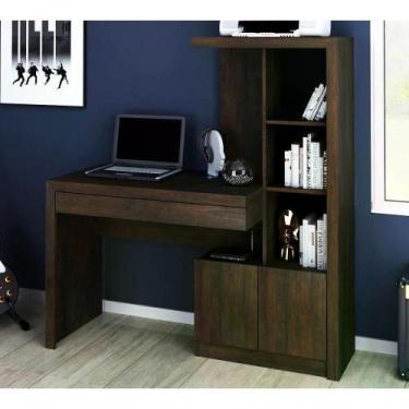 Imagem de Escrivaninha Para Computador Com Armário Me4143 Rustico - TECNO MOBILI