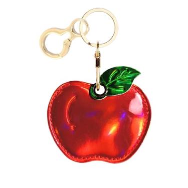 Imagem de Capa de couro brilhante compatível com AirTag, linda capa protetora com chaveiro, rastreador GPS antiarranhões para chaves, bolsa, animais de estimação (frutas vermelhas)