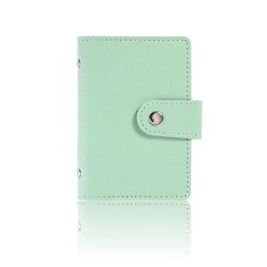 Imagem de Porta-cartões de visita, estojo para cartão de crédito, couro PU, organização, fichário, nome e identidade, para homens e mulheres, capacidade para cerca de 26 cartões, verde