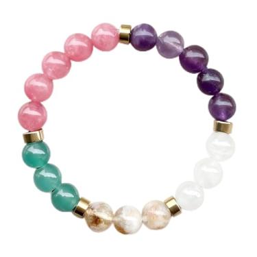 Imagem de Pulseira colorida de cristal da sorte feita à mão, ajusta o equilíbrio, ajuda na meditação, adequada para filhas, mães, avós, melhores amigas, aniversário, Halloween, presentes de bênção de Natal
