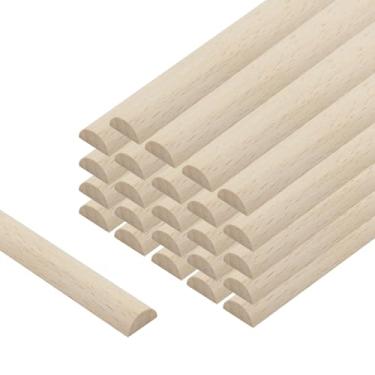 Imagem de HEVSTIL Varões de cavilha de madeira dividida – 0,6 cm de espessura x 40,6 cm de comprimento, ripas de madeira inacabadas – sem etiquetas, sem divisão – para painéis de parede, refaceamento de móveis