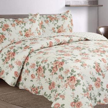 Imagem de Kit Cobre Leito Colcha Mix Queen Estampado 3 Peças - Débora