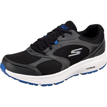 Imagem de Skechers Tênis masculino GOrun Consistent-atlético para treino corrida e caminhada com espuma resfriada a ar, Preto/azul, 10.5