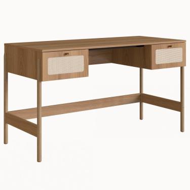 Imagem de Escrivaninha 2 Gavetas Palhinha Linha Oslo Hanover Artesano