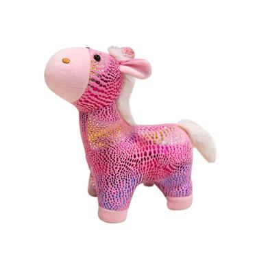 Imagem de Boneca de brinquedo de pelúcia, pônei colorido, cavalo de pelúcia macio