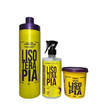 Imagem de Kit Lisoterapia Hidralise 1L Protetor Térmico Mascara