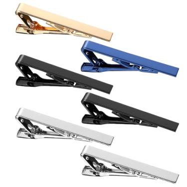 Imagem de Yuomeaz Conjunto de 6 prendedores de gravata para homens, conjunto de barra de metal de 5 cm, prendedor de gravata de barra, alfinetes clássicos para negócios formais, casamento, festa, presente