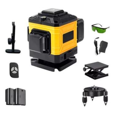 Imagem de Nível Laser 3d 12 Linhas Verde Profissional Com Controle 360 - Genéric