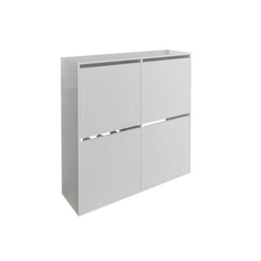 Imagem de Sapateira de Parede, Sapateira 4 Portas para Casa Suspensa Organizador para Sapatos Portas Basculantes, 100 Cm (L) X 75 Cm (A) X 23 Cm (P)(branco)