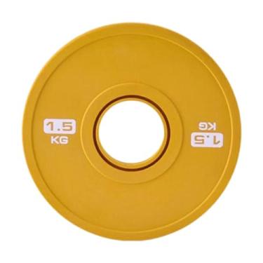Imagem de Vaveren Placa de peso para levantamento de peso, fácil de anexar, placa de barra portátil, peso de treino para entusiastas de academia doméstica profissional, 1.5 Kg Amarelo