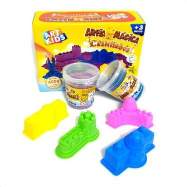 Imagem de Brinquedo Kit Areia Mágica Castelinhos 400g Inclui 4 Moldes - Acrilex