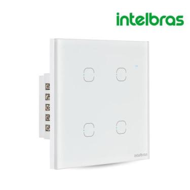 Imagem de Interruptor Inteligente Wifi Touch 4 Teclas Smart Branco Intelbras Com