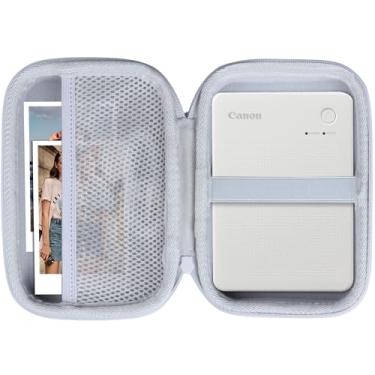 Imagem de Lebakort Estojo de armazenamento compatível com impressora fotográfica compacta Canon SELPHY QX20 / SELPHY Square QX10 (capa branca)