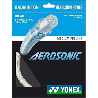 Imagem de YONEX Corda de Badminton Aerosônico, Calibre 0,61 mm, Comprimento 10 m/55 pés, Repulsão Rápida, Escolha de Cores (Branco)