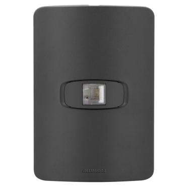 Imagem de Conjunto 1 Tomada Rede Rj45 - Alumbra Gracia Black Maxx