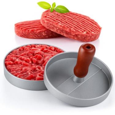 Imagem de Forma Molde Prensa de Hambúrguer em Alumínio 11,5cm com Cabo Ergonômic