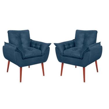 Imagem de Kit 2 Poltronas Opala Vit Decor em Suede Bege  Conforto, Estilo e Pés 