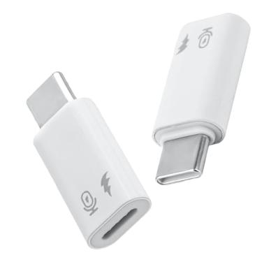 Imagem de 2un. Adaptador Lightning Fêmea para USB-C Macho, Microfone Placa Som OTG Adaptador Carregamento Compatível com iPhone 17 16 15 14 iPad Não para Reprodução Música Chamadas Controles In-Line