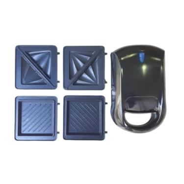 Imagem de Sanduicheira Tostadeira com vários formatos Intercambiáveis Aquecimento Frente e Verso(preto)