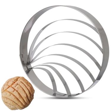 Imagem de Rierdge Molde de pão mexicano Concha Cutter 10 cm – Carimbo de conchas de aço inoxidável para biscoitos de cozinha
