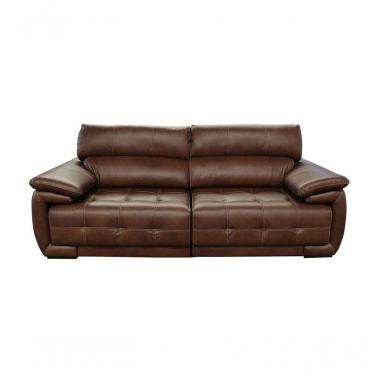 Imagem de Sofá Retrátil E Reclinável De Couro Filipinas 2,60 M Soft Tabaco - Mempra Design