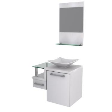 Imagem de Gabinete Para Banheiro C-cuba L34 E Espelheira Legno 631 Branco Chess C-branco Chess