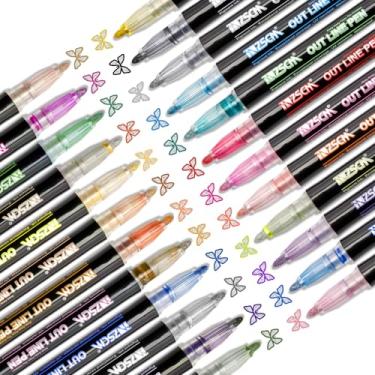 Imagem de ZUBOND Stocking Stuffers Pacote com 24, marcadores com glitter, presentes de Natal, canetas com glitter, conjunto de canetas brilhantes brilhantes para meninas, na moda, arte fofa, material de desenho