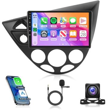 Imagem de Rimoody Rádio Automotivo 2G+64G Para Ford Focus 1998-2006, Android 13, Estéreo, Carplay, Auto Mirror Link, Tela Sensível Ao Toque De 9'', Gps, Wi-Fi, Equalizador Bt/Fm/Rds, Câmera Ré