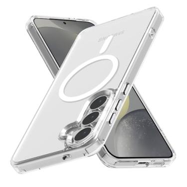 Imagem de Lunivop Capa protetora para Samsung Galaxy S25 FE, compatível com Magsafe sem fio, resistente ao amarelamento, magnético transparente para S 25 FE 6,7 polegadas 5G 2025, resistente, transparente