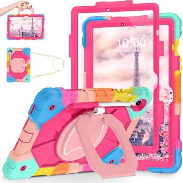 Imagem de WESOROL Capa para Samsung Galaxy Tab S10 Lite/S10 FE/S9 FE 10,9 polegadas Galaxy Tab S9 11 polegadas, capa à prova de choque para tablet Samsung S9 FE com protetor de tela, suporte giratório para