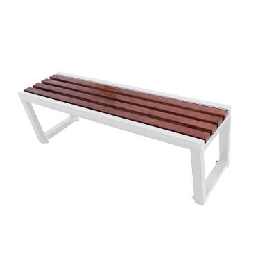 Imagem de TRGCJGH Banco de jardim, banco de pátio para 2 pessoas, assento de ripas de metal, bancos de móveis de varanda para parque ao ar livre, gramado, deck (120 cm/47,2 pol, branco 2)