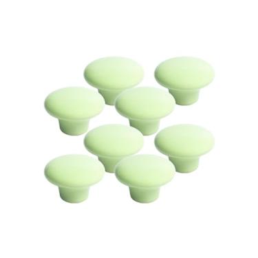 Imagem de 8 Puxadores em Cerâmica Liso Luxo Porcelana Armário 38mm (Verde Claro - MPPON102)