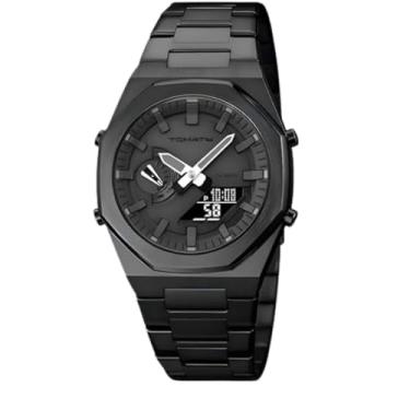 Imagem de Relogio Masculino Estiloso de Pulso – Analógico e Digital, Luxo Moderno, Design Impactante (Preto)