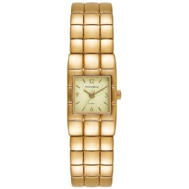 Imagem de Mondaine Relógio Feminino Dourado Quadrado Números e Index