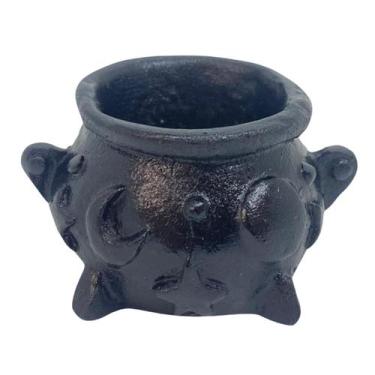 Imagem de Incensário Caldeirão Da Bruxa Preto 2 Cm Em Resina - Lua Mística - 100