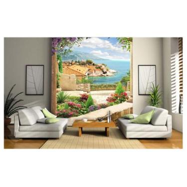 Imagem de Papel De Parede Paisagem Digital Jardim Mar 3D Dav44 - Você Decora