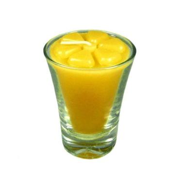 Imagem de Kit 50 velas amarelas  7 cm no copinho 12h decoração festa - Velitas, 