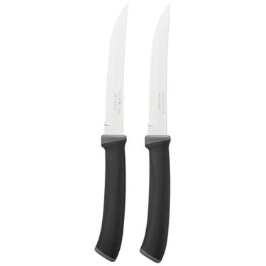 Imagem de Conjunto De Facas Para Churrasco Tramontina Felice Com Lamina Em Aco Inox E Cabos De Polipropileno Preto 2 Pecas