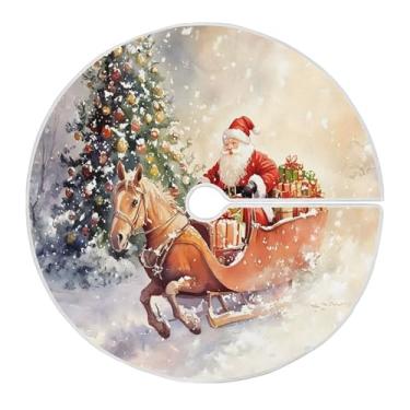 Imagem de SEHANY Saia para árvore de Natal, 91 cm, Papai Noel, vermelha, decoração de árvore de Natal, tapetes para decoração de festa de Natal em casa