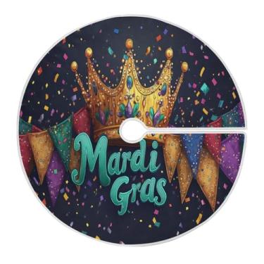 Imagem de Blueangle Saia de poliéster macio com coroa de carnaval de 118 cm para decoração de carnaval (236)