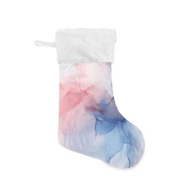 Imagem de GakkiGii Meias de Natal elegantes de mármore, pacote com 2, decoração grande para pendurar na parede da árvore da lareira, 45 x 31 cm