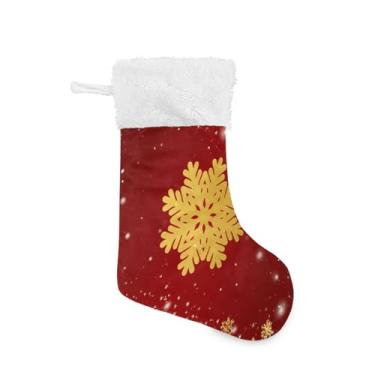 Imagem de GakkiGii Flocos de neve grande meia de Natal, decoração de Natal para pendurar na parede da árvore da lareira, 45 x 31 cm