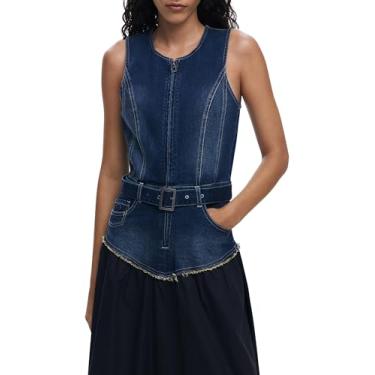 Imagem de Desigual Vestido feminino jeans sem mangas, Azul, M