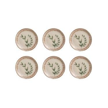 Imagem de Conjunto de Pratos de Sobremesa Porto Brasil Coup Stone Magari com 6 peças - Estampado