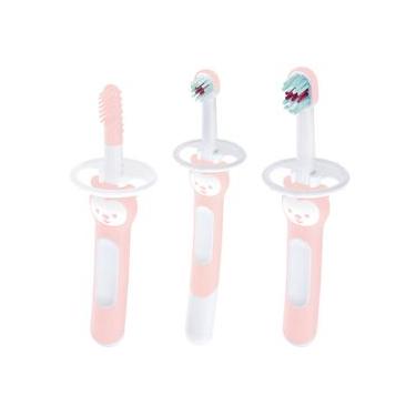 Imagem de Kit com 3 Escovas de Dente para Bebê Brushes Rosa - MAM