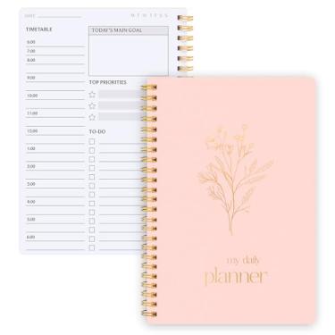 Imagem de Thboxes Agenda diária sem data, bloco de notas diário de 14,5 x 21,2 cm, conjunto de objetivos A5, organizador pessoal diário, bloco de notas para escola, trabalho, escritório, melhorar a eficiência