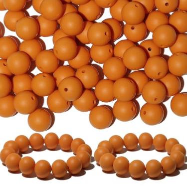 Imagem de 120 peças Richbunnys 15 mm contas de silicone a granel para fazer canetas e chaveiros, contas grandes para fazer colares e pulseiras, conjunto de contas de borracha sortidas (cera de abelha amarela)